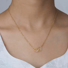 Gold Plated Two Hearts Pendant Necklace