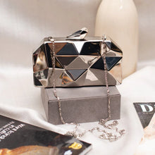 Designer Silver Acrylic Metal Clutch
