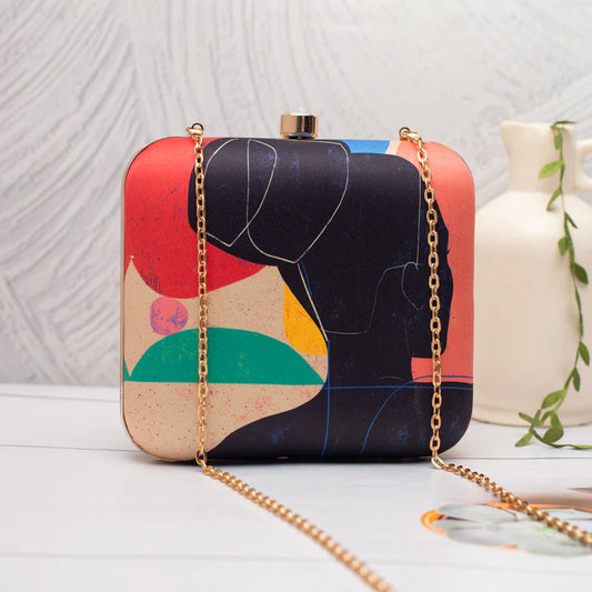 Urban Muse Abstract Printed Clutch