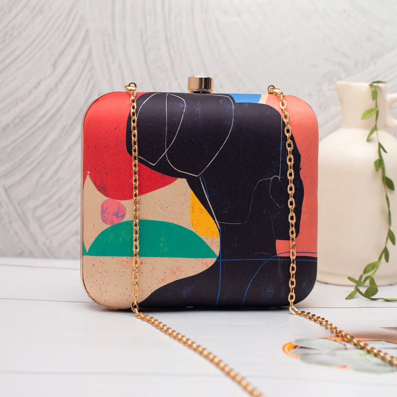 Urban Muse Abstract Printed Clutch