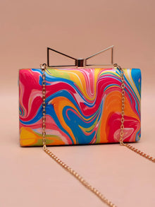 Multicolor Art Printed Clutch Bag For Women