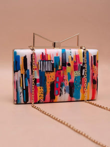 Multicolor Art Printed Clutch Bag For Women