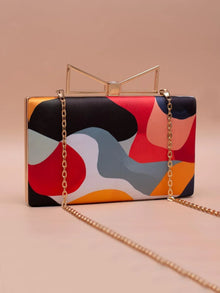 Multicolor Art Printed Clutch Bag For Women