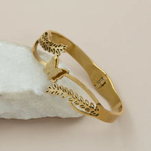 Gold Plated Butterfly Bangle Bracelet
