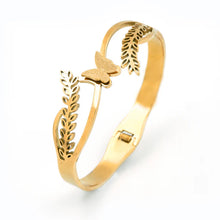 Gold Plated Butterfly Bangle Bracelet