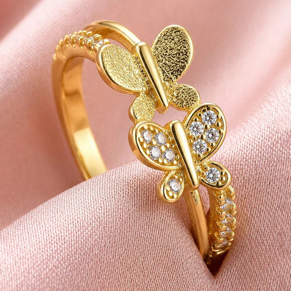 Elegant Butterfly Gold Anti-Tarnish Ring