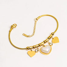Gold Plated Hearts Charms Bracelet