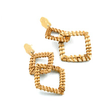 Handcrafted Rattan Geometric Dangle Earrings