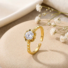 Golden Blossom Adjustable Anti-Tarnish Ring