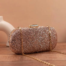 Gold Shimmer Capsule Clutch Bag For Women