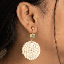 White Radiance Round Earrings