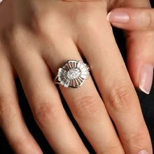 Silver-Tone Starburst Anti-Tarnish Ring