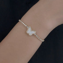 Gold Plated White Butterfly MOP Bracelet
