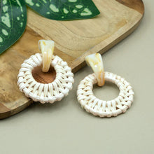 White Woven Hoop Earrings