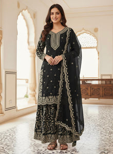 Designer Pure Jimmy Choo Embroidered Top Palazzo Set With Dupatta