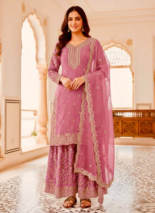 Designer Pure Jimmy Choo Embroidered Top Palazzo Set With Dupatta