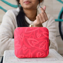 Abstract Red Hearts Valentine Clutch