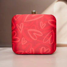 Abstract Red Hearts Valentine Clutch