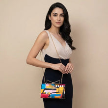 Multicolor Art Printed Clutch Bag For Women