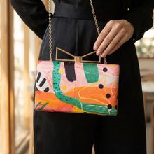 Multicolor Art Printed Clutch Bag For Women