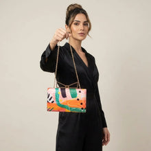 Multicolor Art Printed Clutch Bag For Women