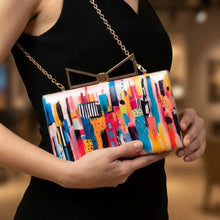 Multicolor Art Printed Clutch Bag For Women