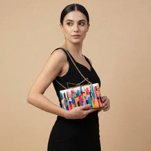 Multicolor Art Printed Clutch Bag For Women