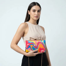 Multicolor Art Printed Clutch Bag For Women
