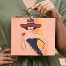 Toast A Wine Print Suitcase Style Clutch Bag
