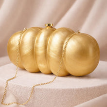 Elegant Golden Puff Acrylic Clutch