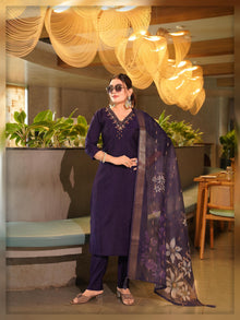 Designer Roman Silk Farshi Suit Set With Chanderi Silk Jacquard Dupatta