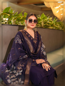 Designer Roman Silk Farshi Suit Set With Chanderi Silk Jacquard Dupatta