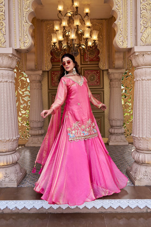 Designer Fendy Lehenga Choli Set With Moti, Thread & Sequence Embroidery