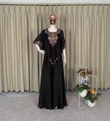 Designer Indo Western Air Tex Chinon Three-Piece Set With Sequence Embroidery
