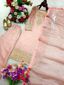 Designer Zmy Chu Silk Palazzo Set With 5mm Sequence Embroidery Dupatta