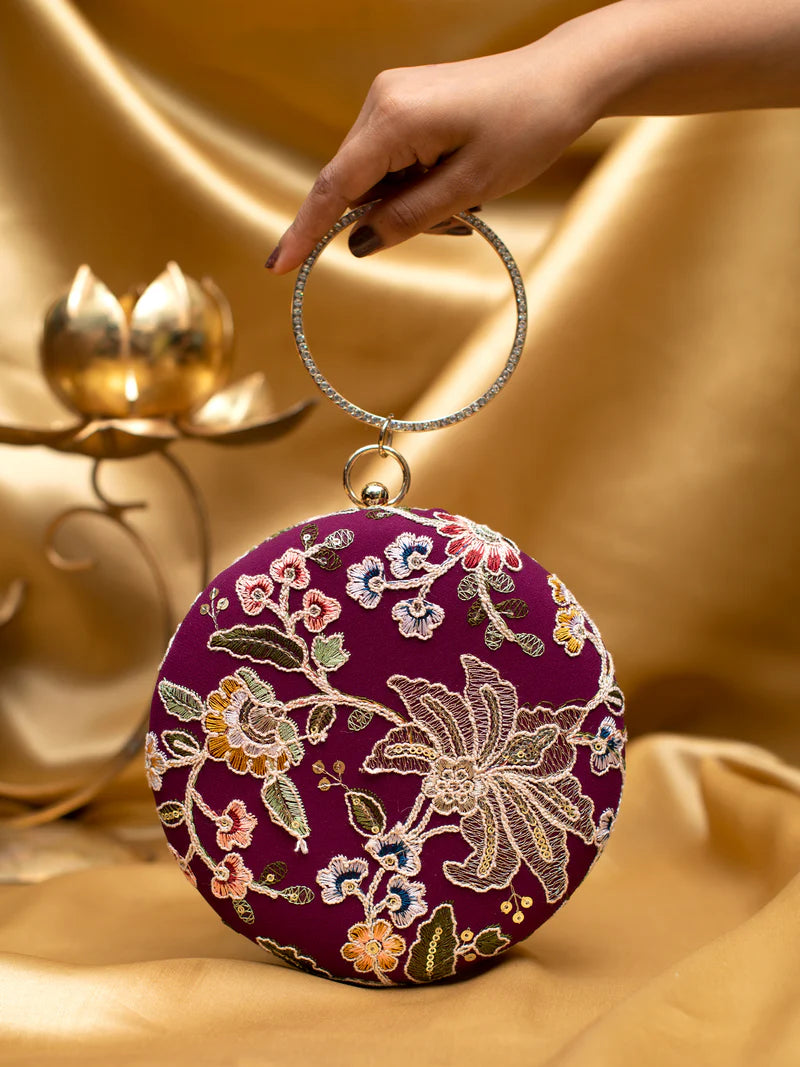 Royal Orchid Round Clutch
