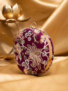 Royal Orchid Round Clutch