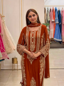 Faux Georgette With Heavy Embroidery Sequence Work