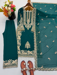 Faux Georgette With Heavy Embroidery Sequence Work