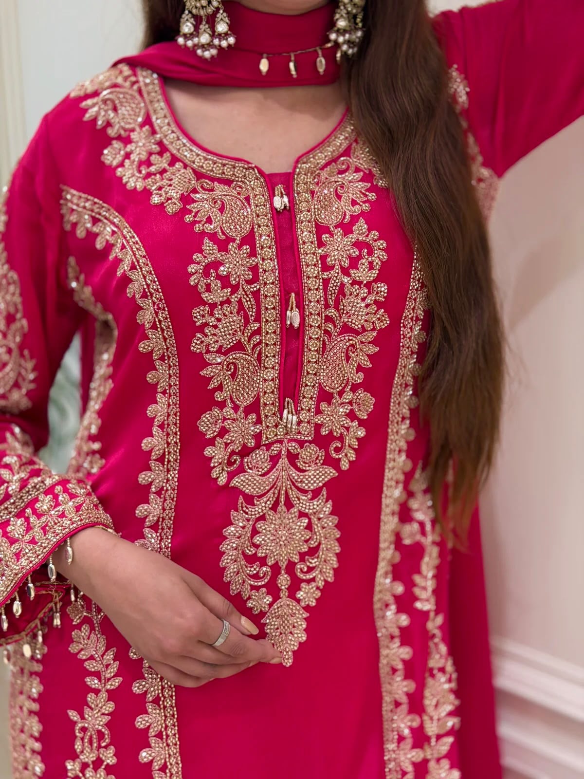 Designer  Faux Georgette Palazzo With Heavy Embroidery Sequence