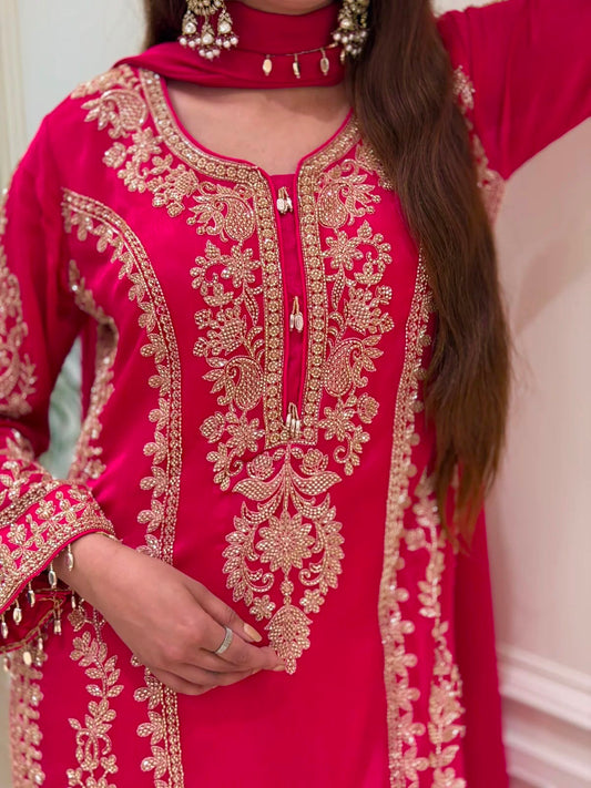 Designer  Faux Georgette Palazzo With Heavy Embroidery Sequence