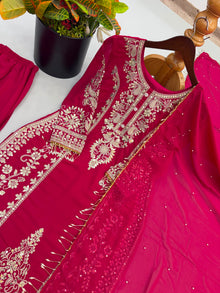 Designer  Faux Georgette Palazzo With Heavy Embroidery Sequence