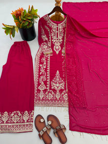 Designer  Faux Georgette Palazzo With Heavy Embroidery Sequence