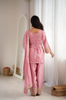 Glass Roman Silk Fabric Farshi Salwar