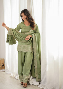Glass Roman Silk Fabric Farshi Salwar
