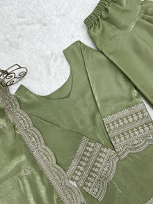 Glass Roman Silk Fabric Farshi Salwar