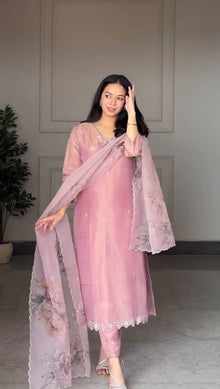 DESIGNER HEAVY NATURAL CREPE EMBROIDERED SEQUENCE WORK
