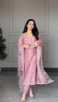 DESIGNER HEAVY NATURAL CREPE EMBROIDERED SEQUENCE WORK