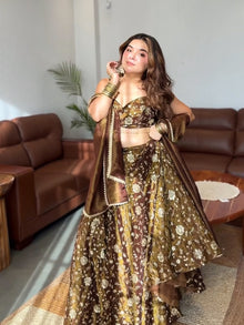 Designer Embroidered Sequence Lehenga Collection  With Three Piece Set