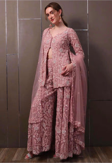 Designer Faux Georgette with Rivet Moti